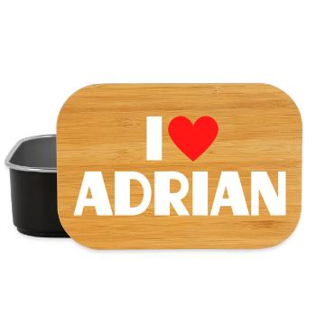 I love Adrian Red Heart Romantic Name Fan - Lunch Box - black - Front