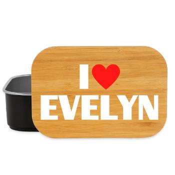 I love Evelyn Rotes Herz Romantischer Name Fan - Lunch Box - Schwarz - Vorne