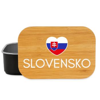 Heart with Slovakia flag, I love Slovakia - Lunch Box - black - Front