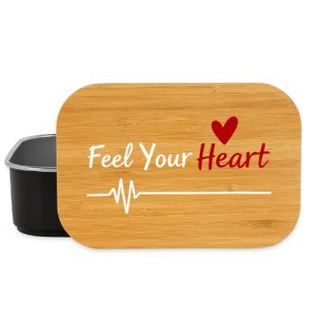 Feel Your Heart Statement Saying - Lunch Box - black - Front