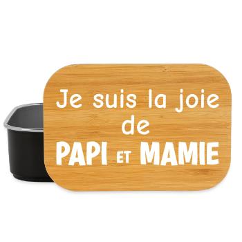 Je suis la Joie de Papi et Mamie - Boîte à goûter - noir - Devant