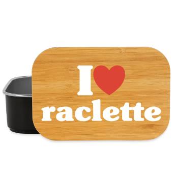J'aime La Raclette Love Humour Fromage Cadeau Ski  - Boîte à goûter - noir - Devant