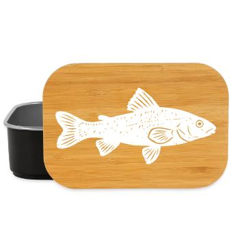 Äsche Fisch Angler Natur Vektor - Lunch Box - Schwarz - Vorne