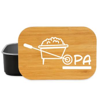 Opa Schubkarren Gartenarbeit - Lunch Box - Schwarz - Vorne