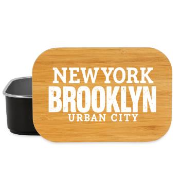 Urban City New York Brooklyn Vintage Style - Lunch Box - black - Front