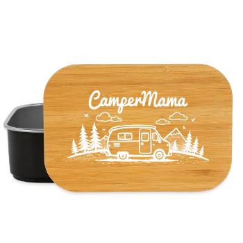 Camper Mama Abenteuer Berge Campingbus - Lunch Box - Schwarz - Vorne