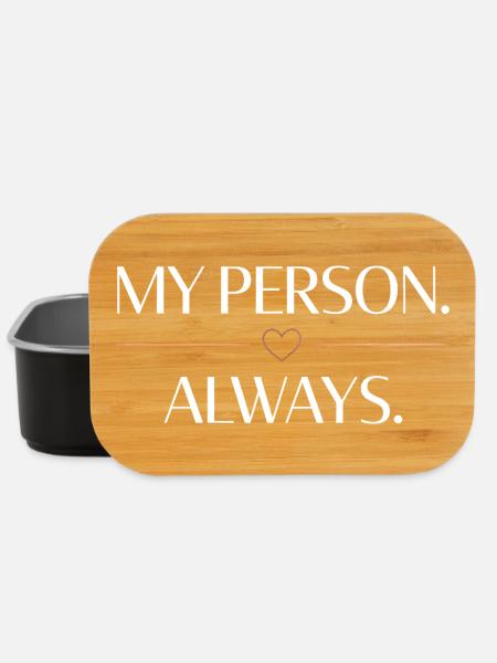 My Person. Always. – Romantic Heart Saying - Lunch Box - black