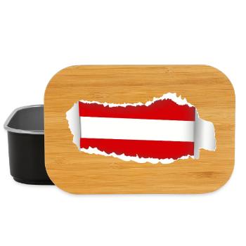 Cracked Austria Flag - Lunch Box - black - Front
