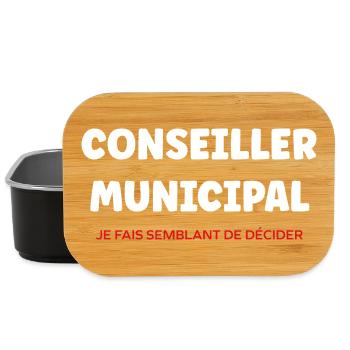 Conseiller Municipal Typo Noir Bold - Boîte à goûter - noir - Devant