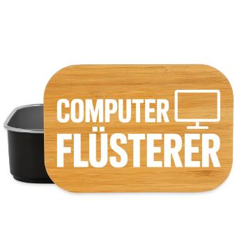 Computer Whisperer – Monitor Icon Design - Lunch Box - black - Front