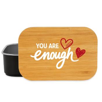 You Are Enough Heart Mindfulness Statement - Lunch Box - black - Front