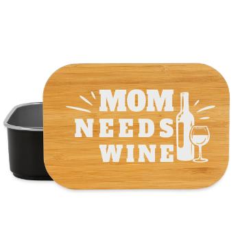 Mom Needs Wine Mother's Day Wine Lovers - Lunch Box - black - Front