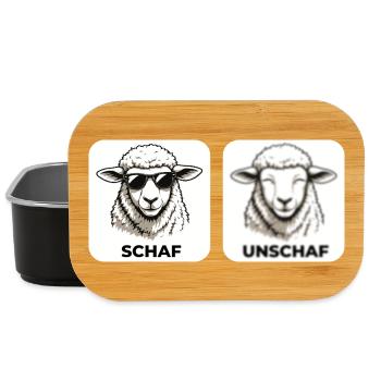Schaf Unschaf - Wortspiel mit unscharf und Schaf - Lunch Box - Schwarz - Vorne