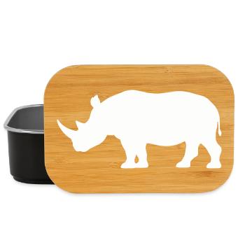 Rhino Silhouette Minimalist - Lunch Box - black - Front