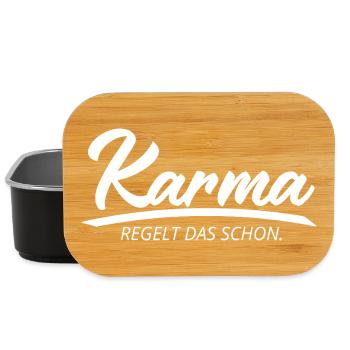 Karma Regelt Das Schon Lustiger Spruch Geschenk - Lunch Box - Schwarz - Vorne