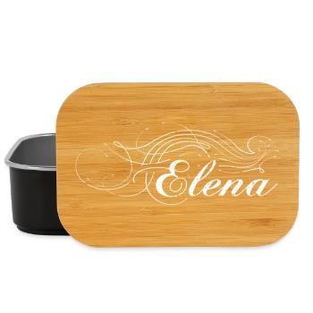 Elena verziert weiss - Lunch Box - Schwarz - Vorne