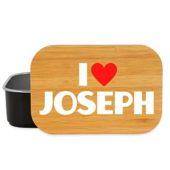 I love Joseph Rotes Herz Romantischer Name Fan - Lunch Box - Schwarz - Vorne