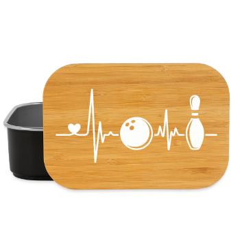 Conception de battement de cœur de bowling - Boîte à goûter - noir - Devant