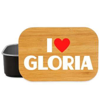 I love Gloria Rotes Herz Romantischer Name Fan - Lunch Box - Schwarz - Vorne