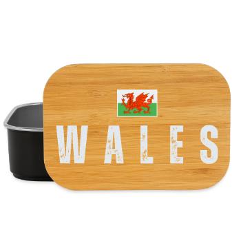 Flagge von Wales, ich liebe Wales - Lunch Box - Schwarz - Vorne
