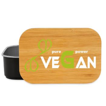 pure_vegan_power - Lunch Box - Schwarz - Vorne