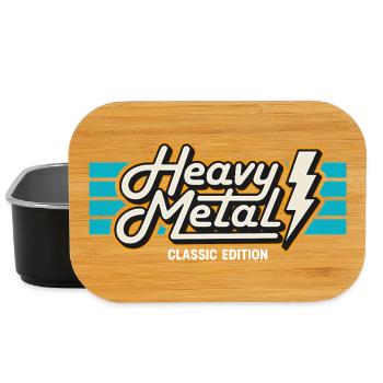 Retro Heavy Metal Abzeichen mit Blitz - Lunch Box - Schwarz - Vorne