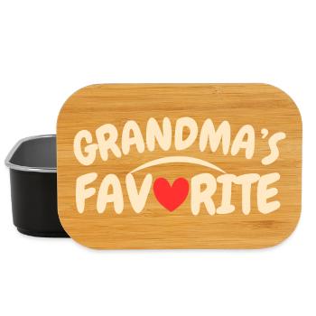 Grandma's Favorite Retro Typography, Heart Fun - Lunch Box - black - Front