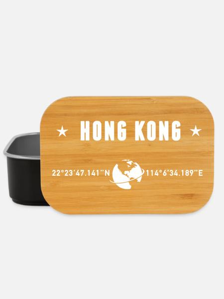 Hong Kong Coordine Typographie Blanche - Boîte à goûter - noir