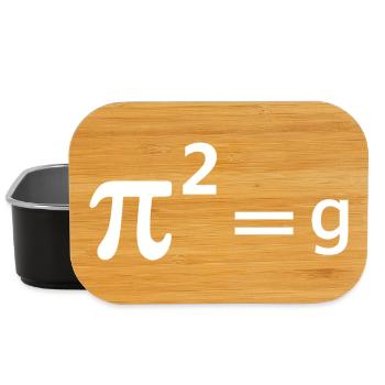 Jeu de mots sur la blague drôle de mathématiques - Pi blague pi au carré = g Mathématiques - Boîte à goûter - noir - Devant
