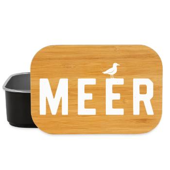 MEER Möwe Minimalistisches Stranddesign Urlaub - Lunch Box - Schwarz - Vorne