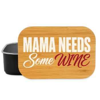 Mama braucht Wein - Lustiges Wein T-Shirt - Lunch Box - Schwarz - Vorne