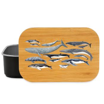 diversité baleines fond transparent - Boîte à goûter - noir - Devant