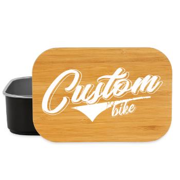 custom bike biker tour rock bobber tuner tuning - Lunch Box - black - Front