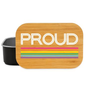Mois de la fierté LGBT - Fier! - Boîte à goûter - noir - Devant