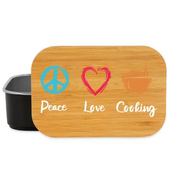 Peace Love Cooking - Lunch Box - Schwarz - Vorne