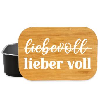 Liebevoll oder lieber voll? - Lunch Box - Schwarz - Vorne