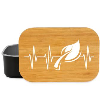 heartbeat, green, leaf, forest, icon, pulse, graphic - Lunch Box - black - Front