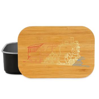 Lokomotive Retro Stil - Lunch Box - Schwarz - Vorne