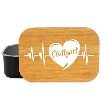 Stuttgart Herzschlag Liebe Stadt Symbol Logo Bild - Lunch Box - Schwarz - Vorne