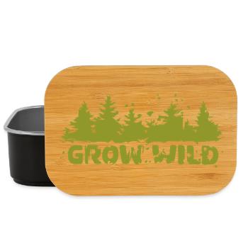 grow wild Natur und Waldfreunde - Lunch Box - Schwarz - Vorne