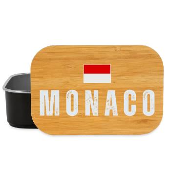 Drapeau monégasque, fierté monégasque - Boîte à goûter - noir - Devant