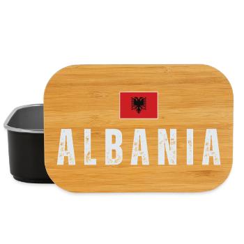 Drapeau albanais, fierté albanaise - Boîte à goûter - noir - Devant