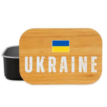 Drapeau ukrainien, fierté ukrainienne - Boîte à goûter - noir - Devant
