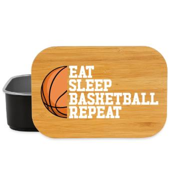 Manger Dormir Basketball Répéter Fille Garçon - Boîte à goûter - noir - Devant