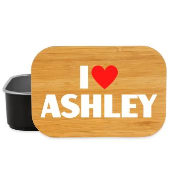 I love Ashley Rotes Herz Romantischer Name Fan - Lunch Box - Schwarz - Vorne