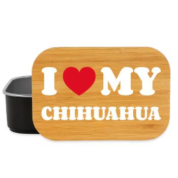 I Love My Chihuahua Dog Owner - Lunch Box - black - Front