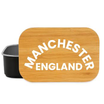 Manchester England Circle Text - Lunch Box - black - Front