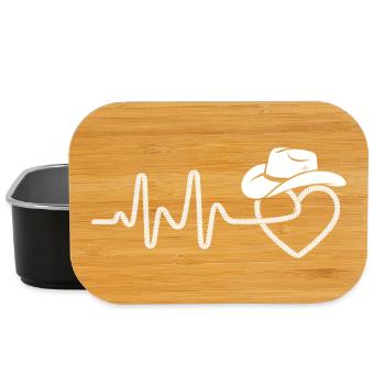 Heartbeat with cowboy hat - Lunch Box - black - Front