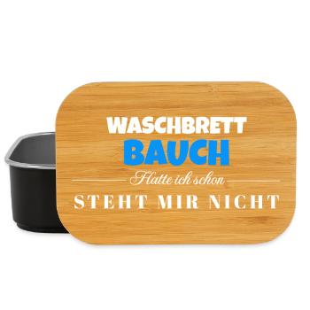 Waschbrett Bauch Spruch – Steht Mir Nicht - Lunch Box - Schwarz - Vorne