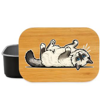Chat Gris Tigré en Maraude Portrait Chasseur - Boîte à goûter - noir - Devant